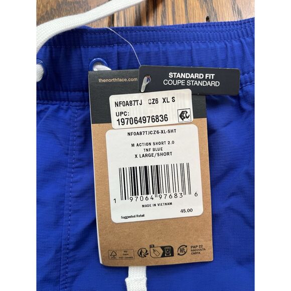 The North Face Men's 5" Action Woven 2.0 Active Hiking Shorts NEW TNF BLUE Sz XL - Picture 2 of 6